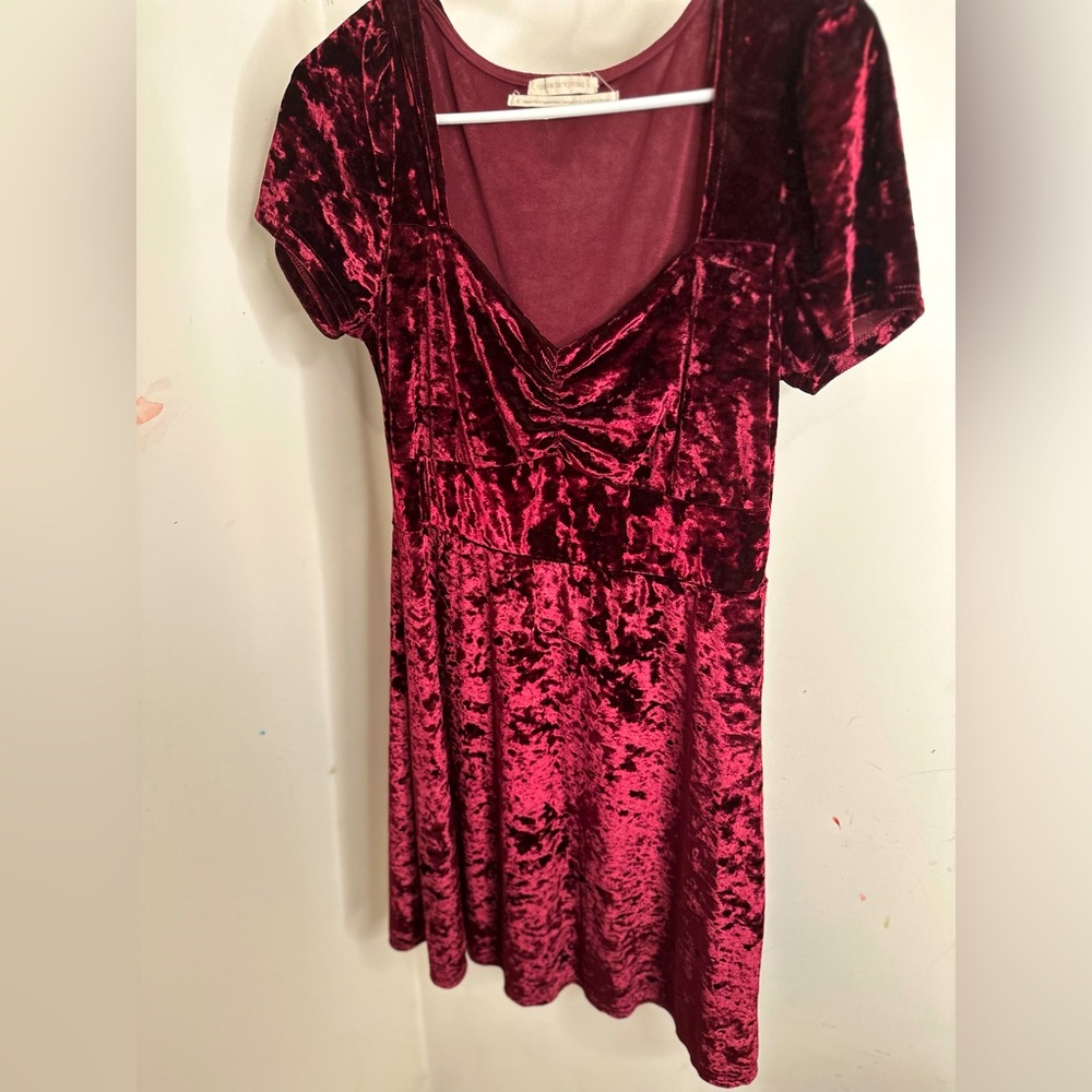 Urban Outfitters Festive Red Velvet Dress